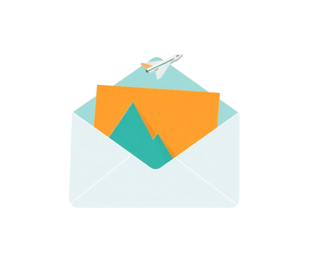 Illustration of an email newsletter with marketing charts